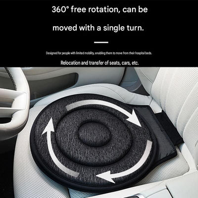 Dark Red 360° Swivel Car Seat Cushion – Portable Rotating Transfer Aid for Elderly, Pregnant Women & Mobility Support