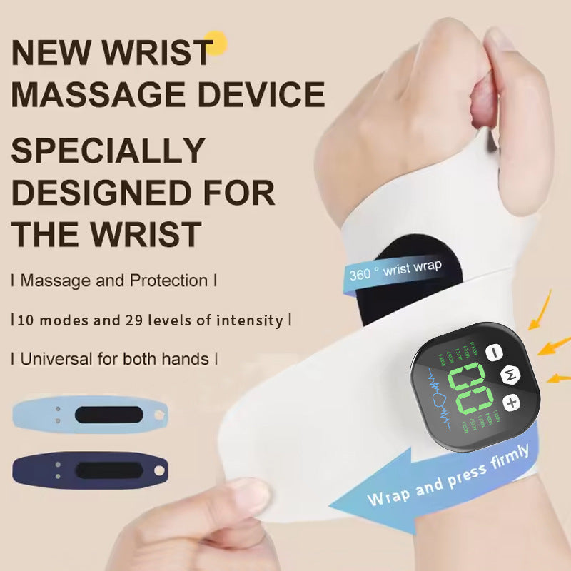 Smart Heated Wrist Support with Vibration Massage – 3 Heat Levels & 10 Modes for Comfort, Recovery & Daily Use (Blue) | White Version Available In-Store