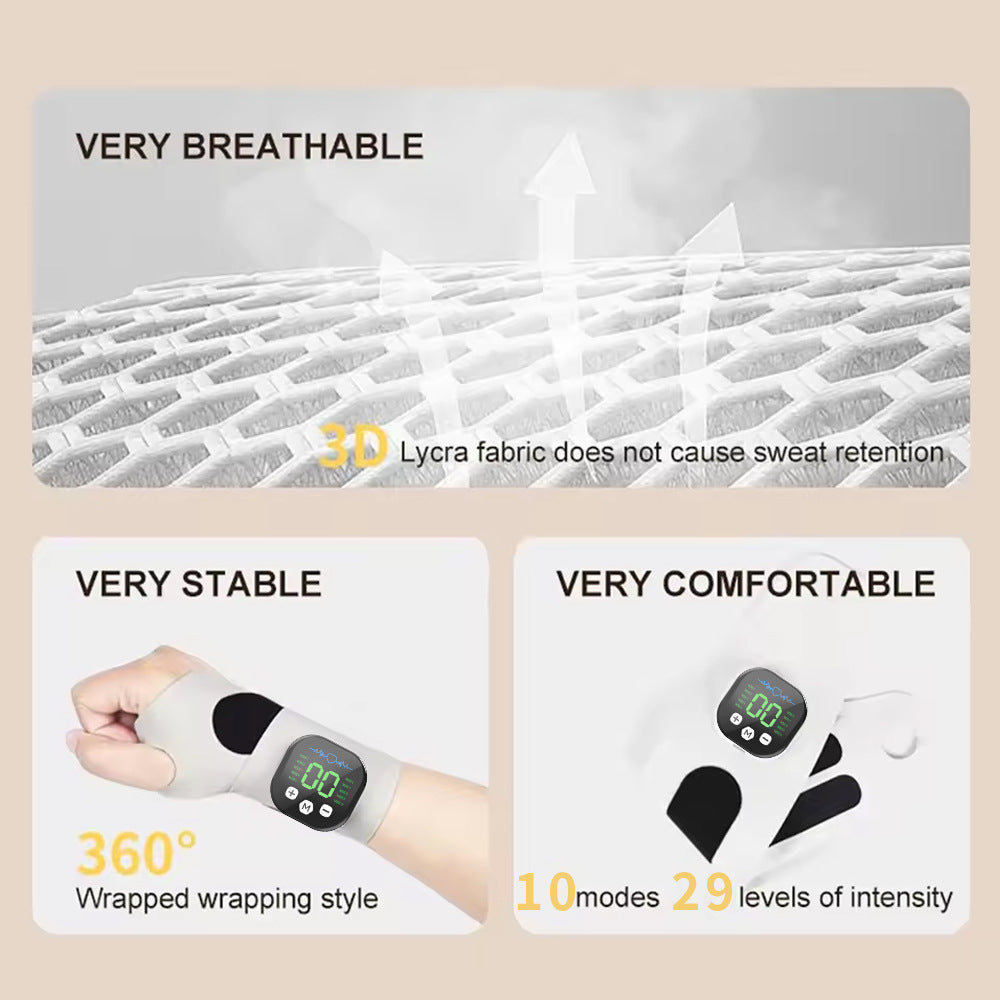 Smart Heated Wrist Support with Vibration Massage – 3 Heat Levels & 10 Modes for Comfort, Recovery & Daily Use (Blue) | White Version Available In-Store