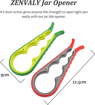 Multifunctional Jar Opener & Bottle Opener - Non-Slip Kitchen Aid - Ideal for the Elderly & Weak Hands - Green