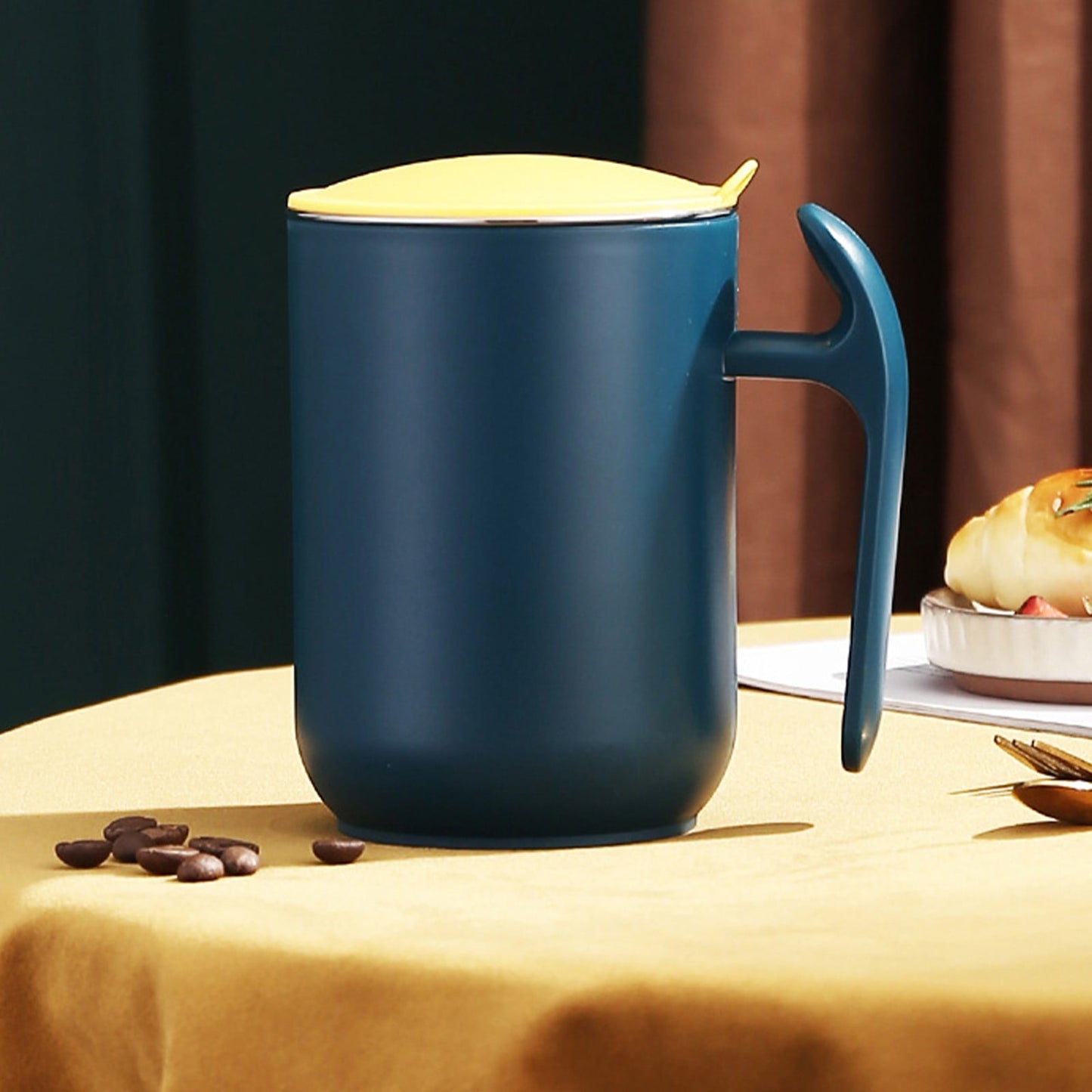 Spill-Proof Cup for Elderly, Stainless Steel Convalescent No-Spill Feeding Cup with Handle for Seniors & Adults & Maternity, Drinking Cup for Safe Hydration (Blue) 2.75x4.92 2.75" x 4.92" Green