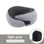light grey Snail Airplane Neck Pillow – Travel pillow with soft supportive design, ideal for sleep, cars, trains, the office, and home use. Includes a washable pillowcase and portable cervical support pad with storage bag.