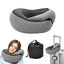 light grey Snail Airplane Neck Pillow – Travel pillow with soft supportive design, ideal for sleep, cars, trains, the office, and home use. Includes a washable pillowcase and portable cervical support pad with storage bag.