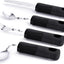 Foldable cutlery - Four-piece cutlery set - Weighted cutlery for hand tremors - Weighted silverware for Parkinson's disease patients - Arthritic hands - Stackable cutlery for adults - Adjustable cutlery - Black flexible cutlery