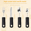 Foldable cutlery - Four-piece cutlery set - Weighted cutlery for hand tremors - Weighted silverware for Parkinson's disease patients - Arthritic hands - Stackable cutlery for adults - Adjustable cutlery - Black flexible cutlery