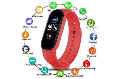 Bluetooth Smart Fitness Bracelet Heart Rate Monitor Watch Wristband Fitness Tracker Health Tracker with Sleep Tracker for Women Men