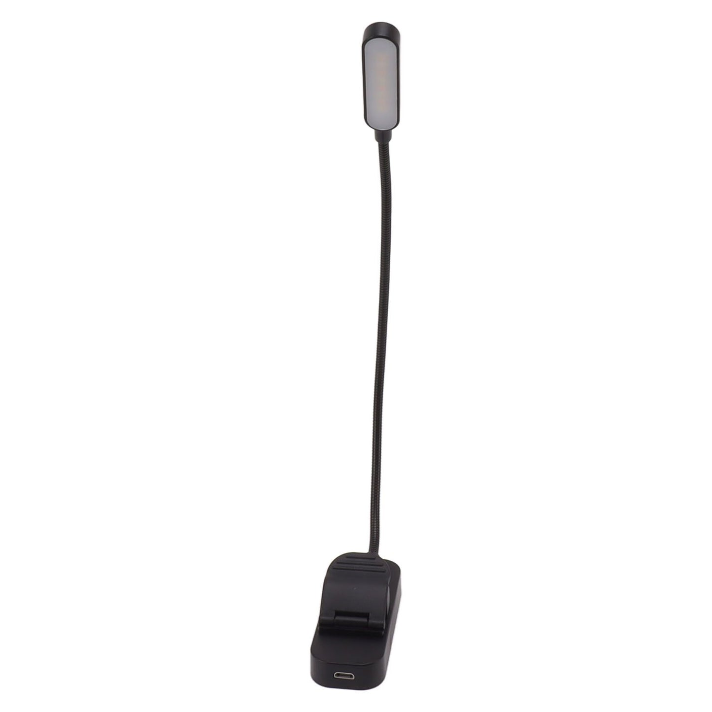 Book Light USB Rechargeable Blocking Reading Clip On Lamp 3 Brightness Stepless Dimming 8 LED Eye Care Sleep Aid Black