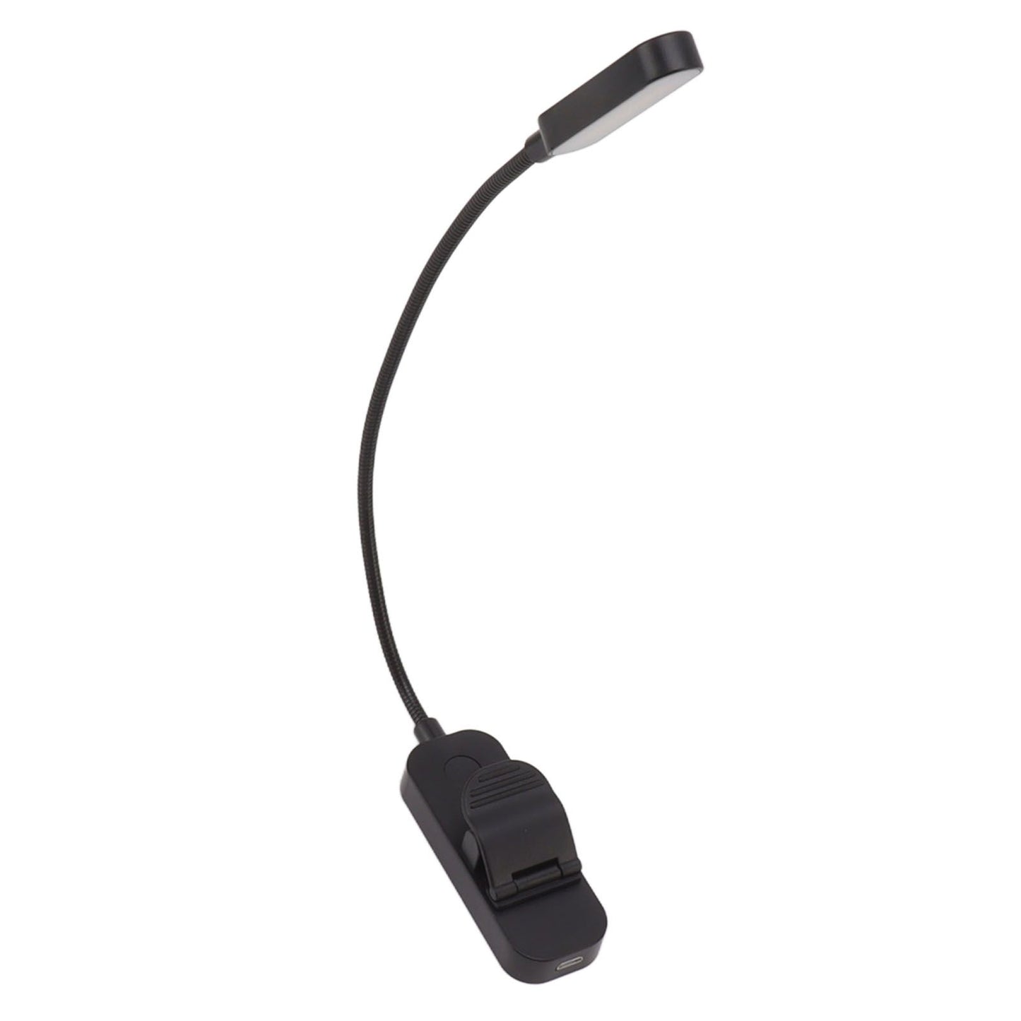 Book Light USB Rechargeable Blocking Reading Clip On Lamp 3 Brightness Stepless Dimming 8 LED Eye Care Sleep Aid Black