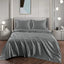 Art Silk Satin Sheet Set Hotel 4 Pieces Fitted/Flat Sheet Bedding Set-Luxury Soft Silky Sheets for Hair and Skin, Similar to Silk Bed Sheets Set 4 Pieces(Queen,Grey)