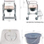 Mobile Shower Toilet Commode Chair Bathroom Aluminum Bedside Footrest Wheelchair