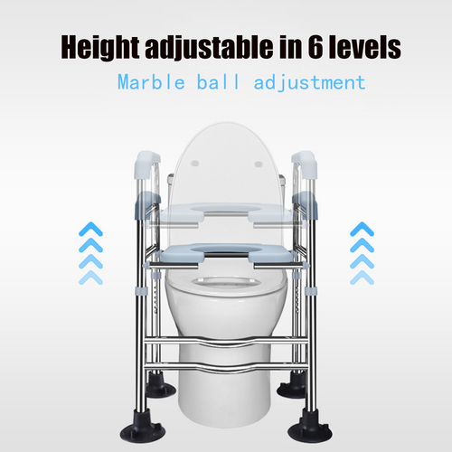 Upgrade Raised Toilet Seat 19.3"-25.2" 150kg Universal Toilet Riser for Elderly