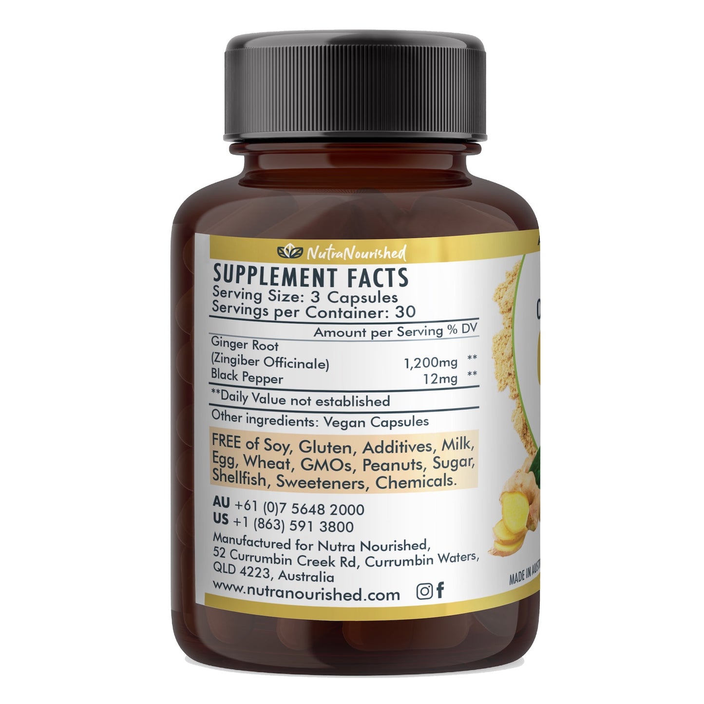 Ginger Capsules Organic Vegan - 90 Vegan Capsules