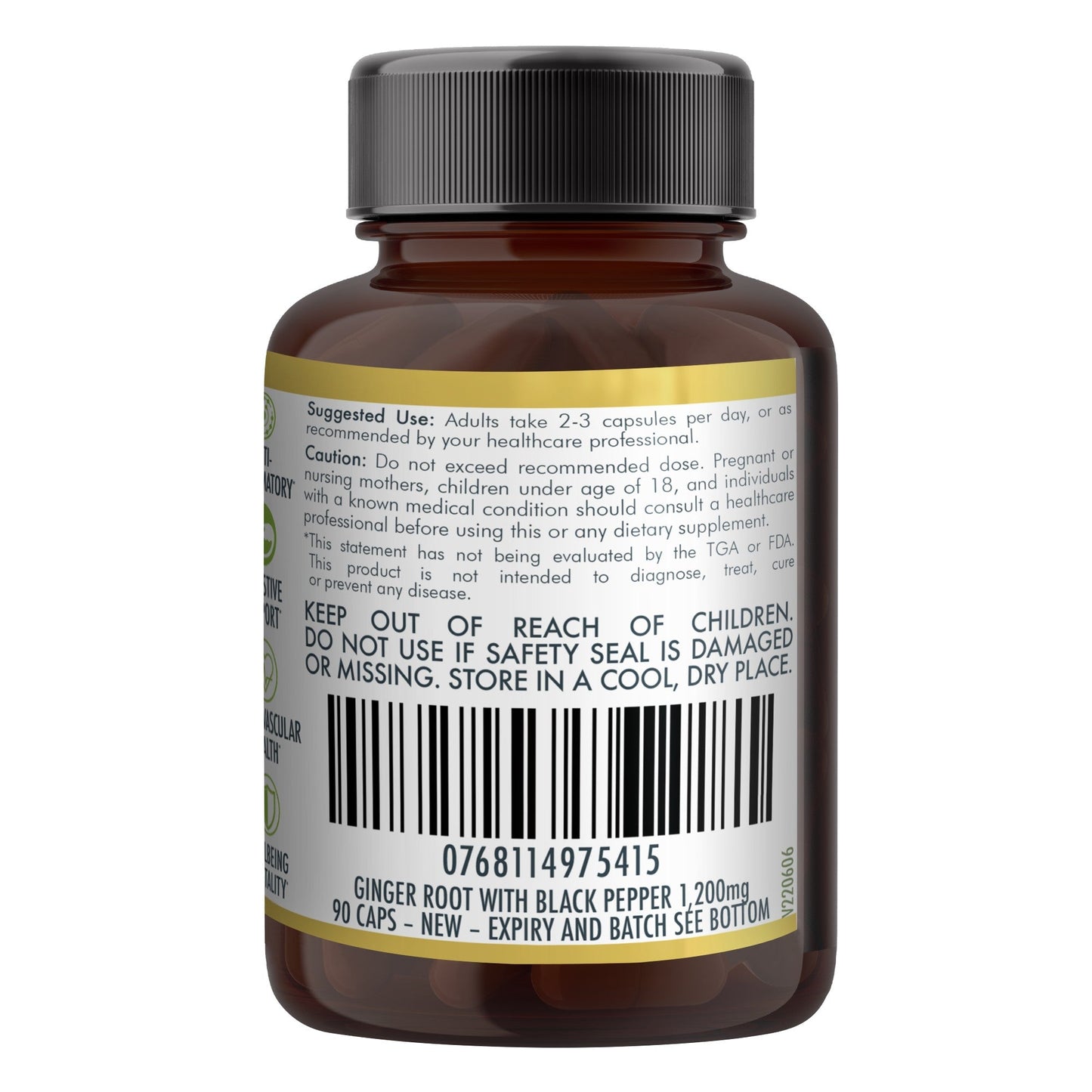 Ginger Capsules Organic Vegan - 90 Vegan Capsules