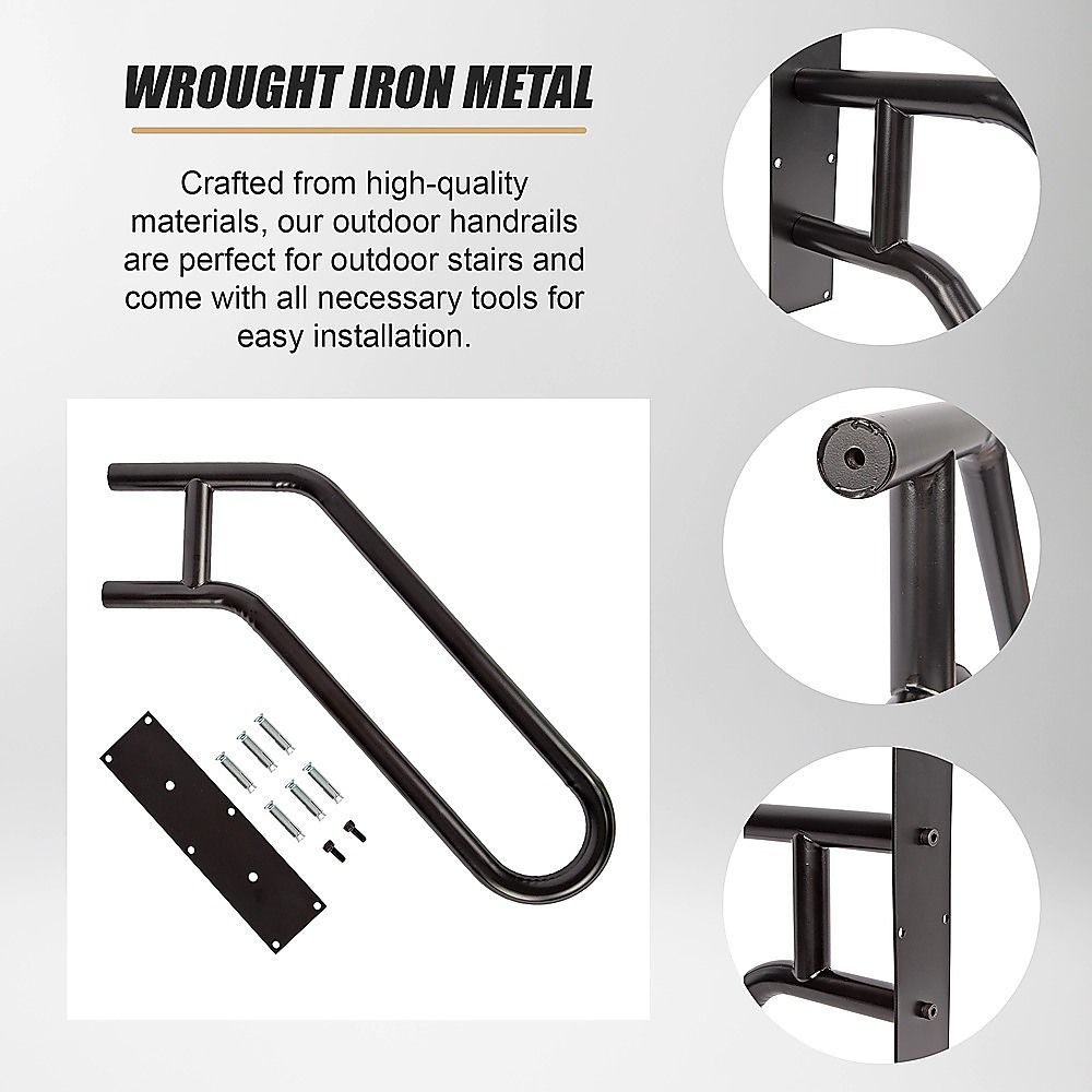 Metal Handrail For Outdoor Indoor Steps Stair Railing Safety Support Rail