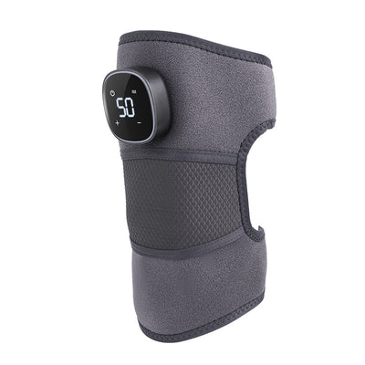 Grey Wireless Heated Knee Massager Brace - Rechargeable Vibration & Heat Therapy for Joint Pain Relief & Arthritis Support