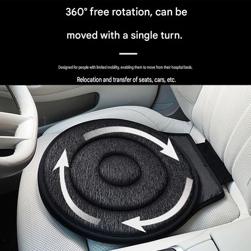 Dark Red 360° Swivel Car Seat Cushion – Portable Rotating Transfer Aid for Elderly, Pregnant Women & Mobility Support