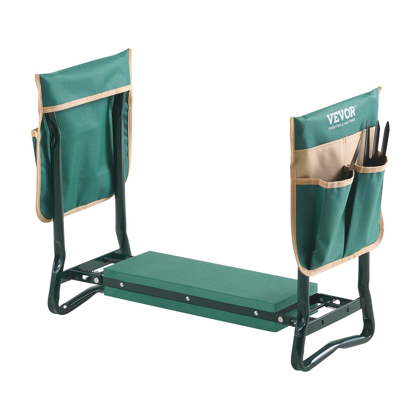 Garden Kneeler and Seat, 6 in Wide Kneeling Pad, Heavy Duty Garden Kneeling Stool, Folding Garden Seat with 2 Tool Bags, Relieve Knee & Back Pain, Portable Garden Bench for Women Grandparents